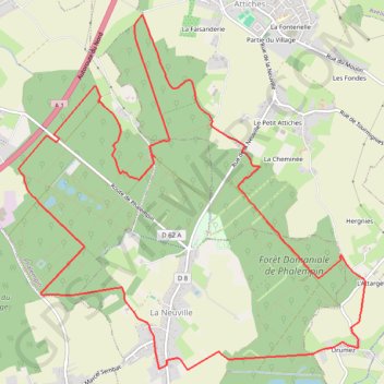 Trace GPS Balade en forêt de Phalempin, itinéraire, parcours