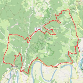 Trace GPS Les montagnes russes de Cajarc superbe, itinéraire, parcours