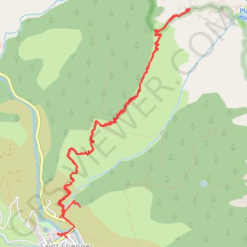 Trace GPS Saint Etienne de Tinée-Plan de Ténibre, itinéraire, parcours
