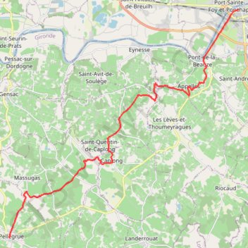 Trace GPS Compostelle - Voie de Vézelay en Gironde - Sainte-Foy - Pellegrue (Conseil Général), itinéraire, parcours