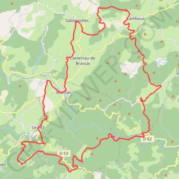 Trace GPS En Pays Brassagais - Les 5 cols, itinéraire, parcours
