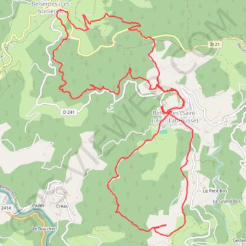 Trace GPS Autour de Saint Julien Labrousse, itinéraire, parcours