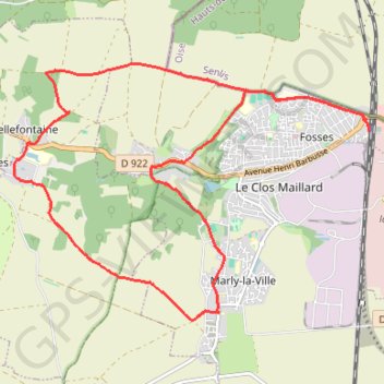 Trace GPS Du côté de Marly la Ville, itinéraire, parcours
