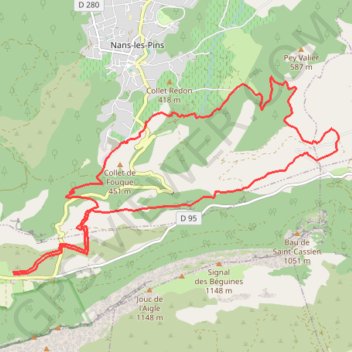Trace GPS Sainte-Baume - Chemin des Roys, itinéraire, parcours