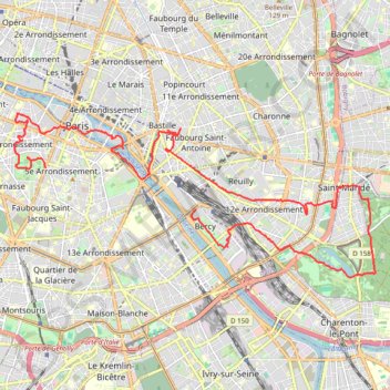 Trace GPS Circuit parisien, itinéraire, parcours