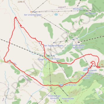 Trace GPS Autriche randonnée au dessus de Finkenberg, itinéraire, parcours