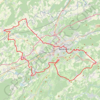 Trace GPS Entre Doubs et Ognon, itinéraire, parcours