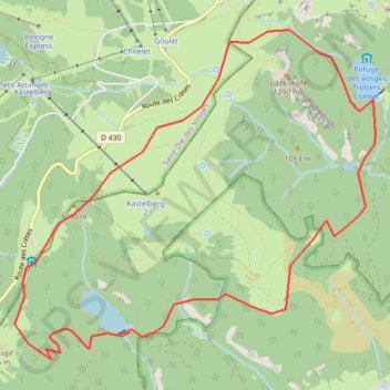 Trace GPS Le tour du Kastelberg par les lacs, itinéraire, parcours