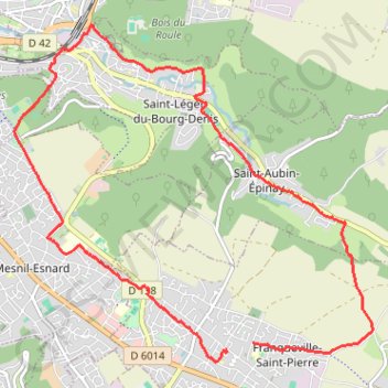 Trace GPS Randonnée Franqueville-Saint-Pierre - Saint-Aubin-Épinay, itinéraire, parcours
