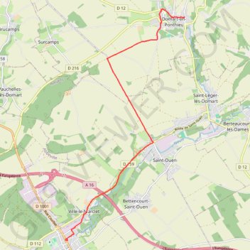 Trace GPS De Flixecourt à Domart-en-Ponthieu, itinéraire, parcours