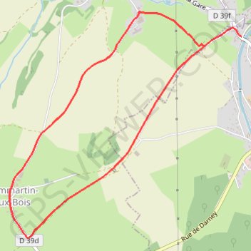 Trace GPS Circuit de Dommartin-aux-Bois, itinéraire, parcours