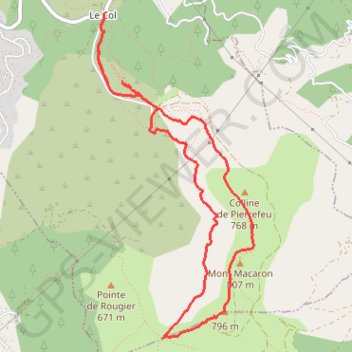 Trace GPS Crête du Mont Macaron, itinéraire, parcours