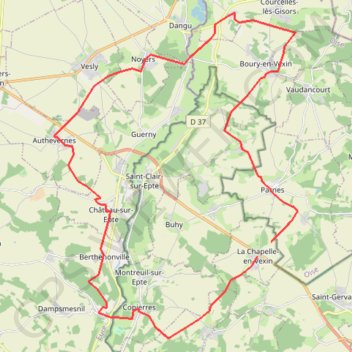 Trace GPS Chapelle-en-Vexin, itinéraire, parcours