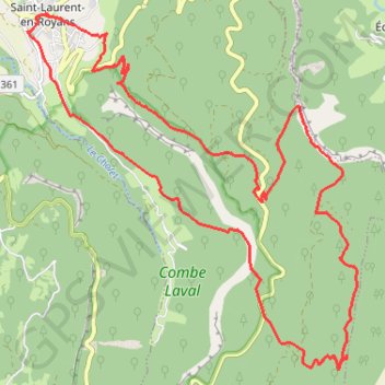 Trace GPS Saint Laurent en Royans, Pas du Pas, Roche des Arnauds, itinéraire, parcours