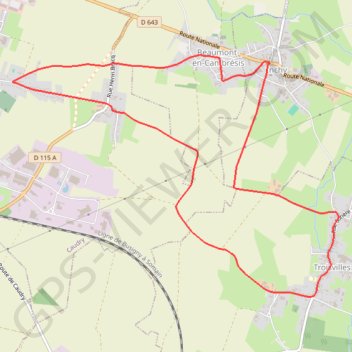 Trace GPS Circuit d'Audencourt (Inchy), itinéraire, parcours