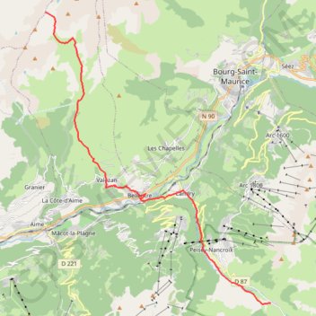 Trace GPS Traversée des alpes par le GR5, itinéraire, parcours