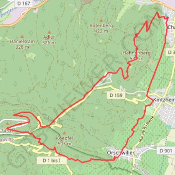 Trace GPS Châtenois : Haut mon Château, itinéraire, parcours