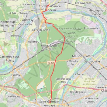 Trace GPS De Saint Germain à Conflans, itinéraire, parcours