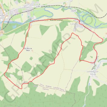Trace GPS Autour du Château de Faulin - Lucy-sur-Yonne, itinéraire, parcours