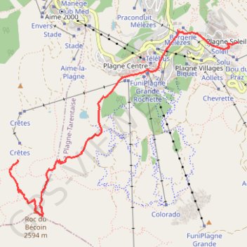 Trace GPS Roc du Bécoin, itinéraire, parcours