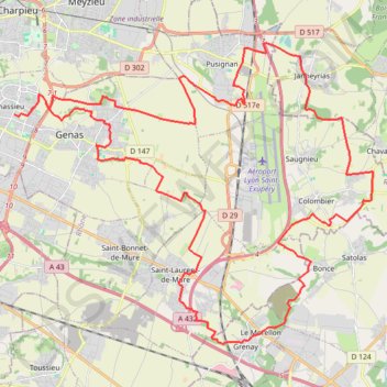 Trace GPS Tour de Saint-Exupéry - Chassieu, itinéraire, parcours