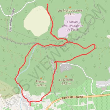Trace GPS De La Foux à l'ancien lac - PUGET-VILLE - 83, itinéraire, parcours