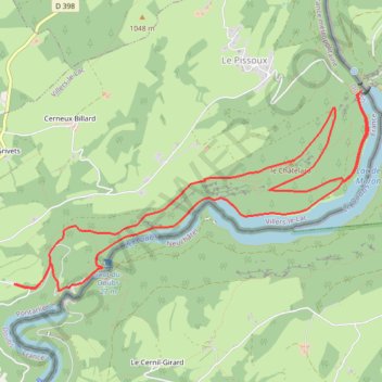 Trace GPS Les Gorges du Doubs du Saut au Barrage du Châtelot, itinéraire, parcours