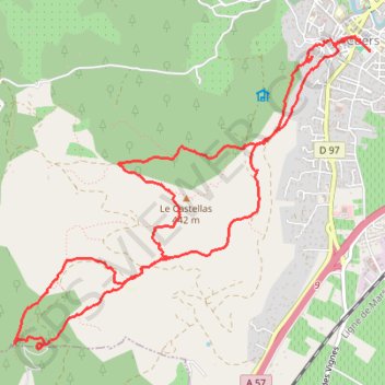Trace GPS Cuers - Oppidum du Castellas - Chapelles Sainte-Christine, itinéraire, parcours