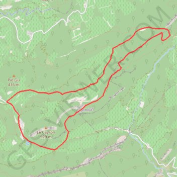 Trace GPS La grande montagne à Gigondas, itinéraire, parcours