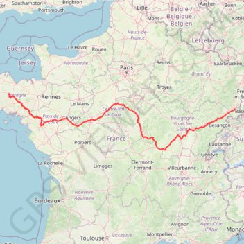 Trace GPS Mur de bretagne Mulhouse, itinéraire, parcours