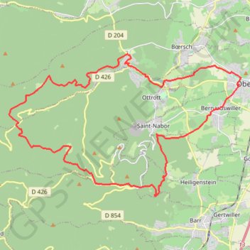 Trace GPS Circuit des Châteaux d'Alsace, itinéraire, parcours