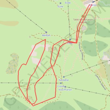 Trace GPS Itinéraire raquette du plateau du Prarion (La Charme), itinéraire, parcours