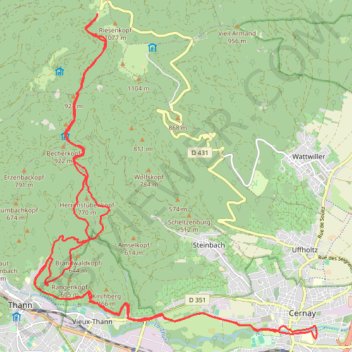 Trace GPS Cernay-Freundstein, itinéraire, parcours