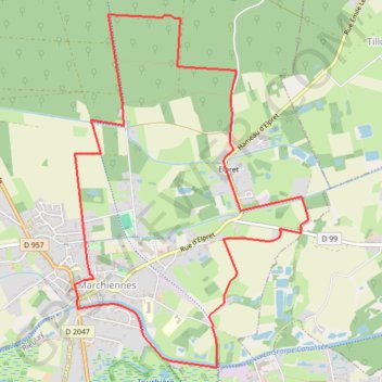 Trace GPS Circuit de l'Abbaye - Marchiennes, itinéraire, parcours