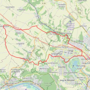 Trace GPS Condécourt - Théméricourt, itinéraire, parcours