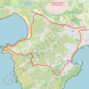 Trace GPS Presqu'île de Crozon, itinéraire, parcours