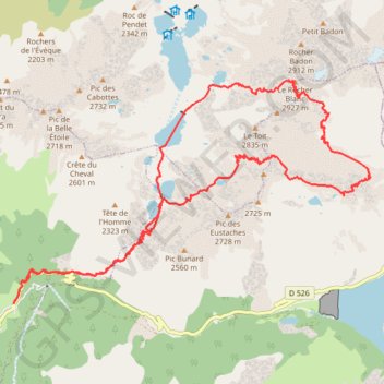 Trace GPS Rocher Pilliozan NE (Belledonne), itinéraire, parcours