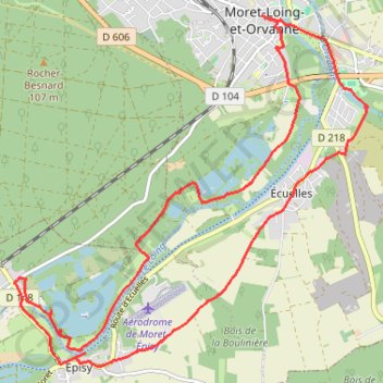 Trace GPS Vallée du Loing, itinéraire, parcours