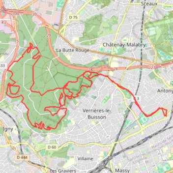 Trace GPS Randonnée bois Verrières, itinéraire, parcours