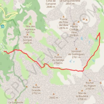 Trace GPS Ski de Rando - Estenc - Col de Gialorgues - Refuge de Gialorgues, itinéraire, parcours