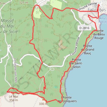 Trace GPS Cap Sicié-Notre-Dame du Mai, itinéraire, parcours