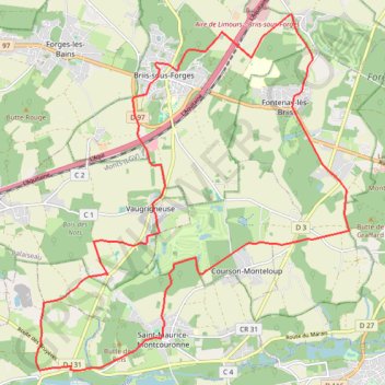 Trace GPS De Briis-sous-Forges à Saint-Maurice-Montcouronne, itinéraire, parcours