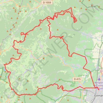 Trace GPS Sommets secteur Colmar, itinéraire, parcours