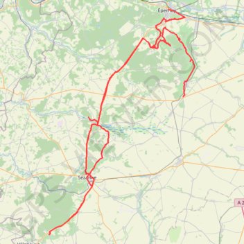 Trace GPS Route touristique du Champagne : Côte des Blancs, itinéraire, parcours