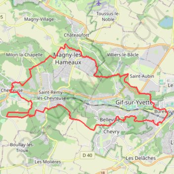 Trace GPS Bures-sur-Yvette - Château de Méridon, itinéraire, parcours