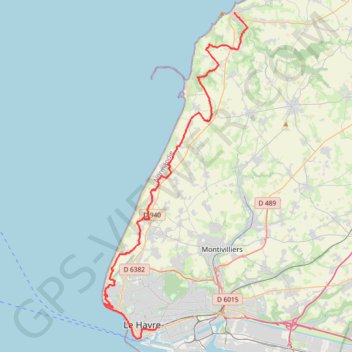 Trace GPS Le Havre / Étretat, itinéraire, parcours