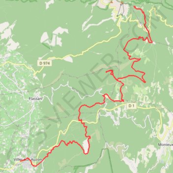 Trace GPS Ventoux Sud - Villes-sur-Auzon, itinéraire, parcours