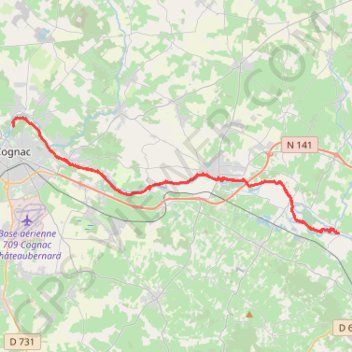 Trace GPS Cognac Bassac bord charente, itinéraire, parcours