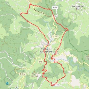 Trace GPS Sauvain (Le Champas) Jeansagnières (La Chaize), itinéraire, parcours