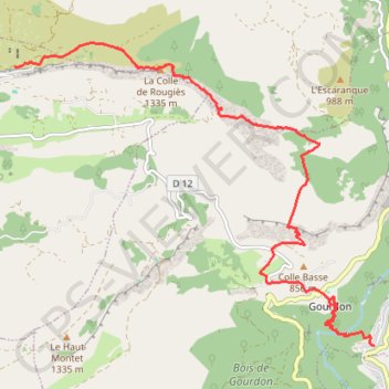 Trace GPS Cerga - Pont du loup, itinéraire, parcours